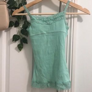 Justice lace trim mint green cami size 6 / 7